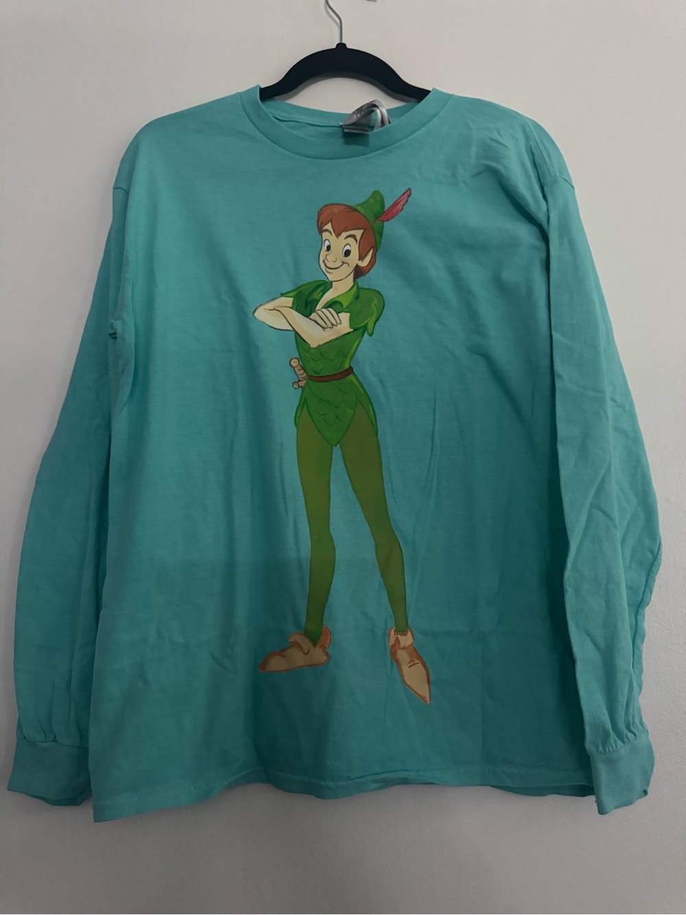 Disney Teal Long Sleeve Peter Pan Graphic Tee